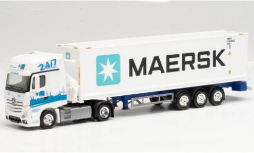 Mercedes Actros 1/87 Herpa Gigaspace GDH / Maersk Seitenladersattelzug modellautos