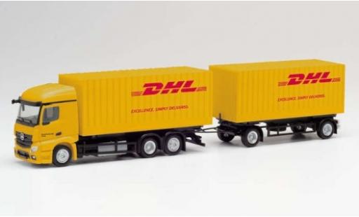 Mercedes Actros 1/87 Herpa StreamSpace 2.3 DHL 2018 Cargoboxenhängerzug modellautos