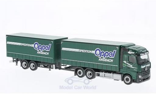 Mercedes Actros 1/87 Herpa Streamspace 2.5 Oppel Ansbach Gardinenplanen-HZ modellautos