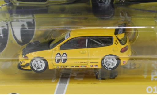 Honda Civic 1/64 Pop Race (EG6) by Pandem gelb/schwarz 1:64 modellautos