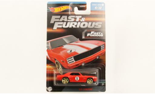 Modellautos Chevrolet Camaro 1/64 Hot Wheels rouge/blanche rapide & Furious 1969 Chevrolet Camaro 1/64 Hot Wheels rouge/blanche rapide & Furious 1969 modellautos