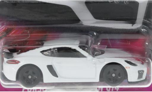 Porsche Cayman GT4 1/64 Hot Wheels 718 blanche rapide & Furious modellautos