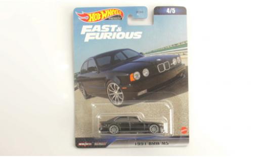 Bmw M5 1/64 Hot Wheels Premium (E34) noire rapide & Furious 1991 modellautos
