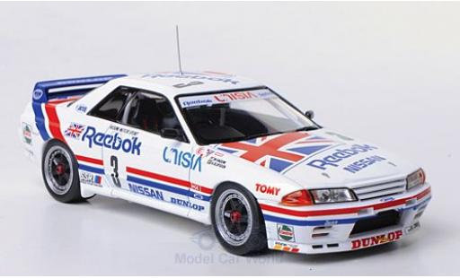 Nissan Skyline 1/43 HPI GT-R (R32) No.3 Hasemi Motor Sport Reebok JTCC Tukuba 1991 M.Hasemi/A.Olofsson modellautos