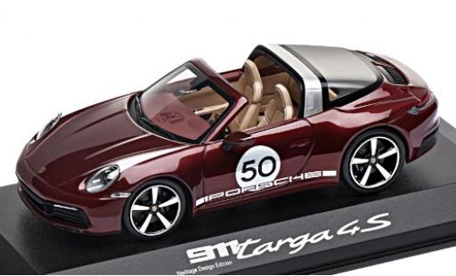 Porsche 911 1/43 Minichamps Targa 4S mettalic rot/Dekor No.50 Heritage Design Edition modellautos