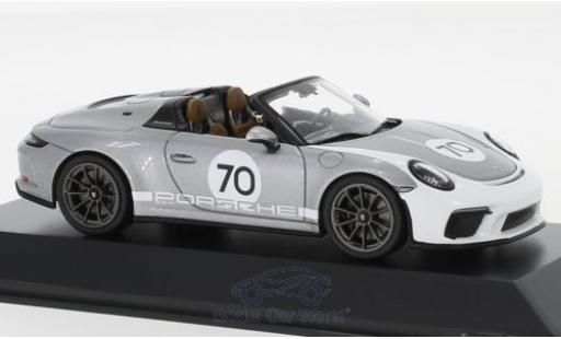 Porsche 992 Speedster 1/43 Spark 911 (991 II) Speedster silber/weiss 2019 #70 Heritage Design Package modellautos