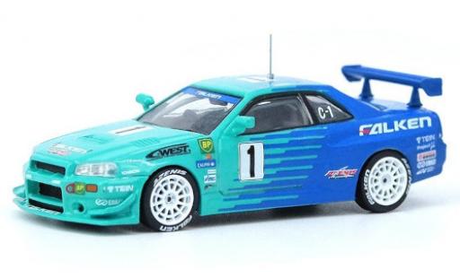 Nissan Skyline 1/64 INNO64 GT-R (R34) RHD Falken Super Taikyu 2001 modellautos