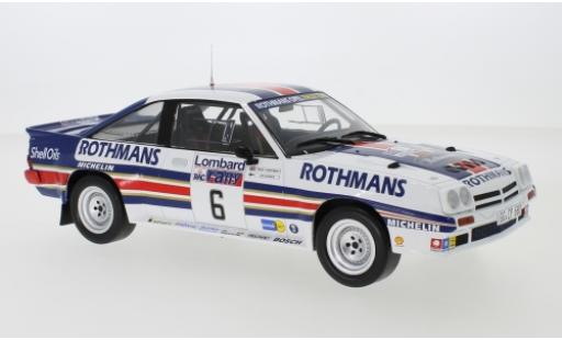Modellautos Opel Manta 1/18 IXO 400 No.6 Rothmans Rally Team Rothmans Rallye WM RAC Rallye 1983 A.Vatanen/T.Harryman Opel Manta 1/18 IXO 400 No.6 Rothmans Rally Team Rothmans Rallye WM RAC Rallye 1983 A.Vatanen/T.Harryman modellautos