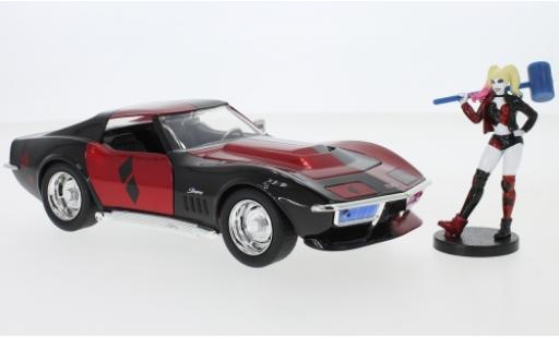 Modellautos Chevrolet Corvette 1/24 Jada Toys Stingray Harley Quinn 1969 avec figurine Chevrolet Corvette 1/24 Jada Toys Stingray Harley Quinn 1969 avec figurine modellautos