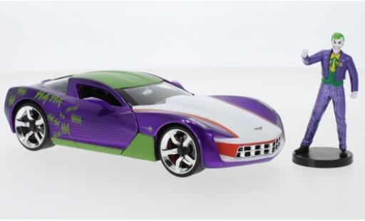 Modellautos Chevrolet Corvette 1/24 Jada Toys Stingray Joker 2009 avec figurine Chevrolet Corvette 1/24 Jada Toys Stingray Joker 2009 avec figurine modellautos