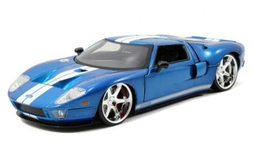 Modellautos Ford GT 1/24 Jada Toys mettalic blau/weiss Fast & Furious 2005 Ford GT 1/24 Jada Toys mettalic blau/weiss Fast & Furious 2005 modellautos