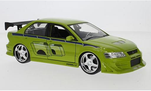 Modellautos Mitsubishi Lancer 1/24 Jada Toys Evo VII tuning vert/Décorer rapide & Furious Mitsubishi Lancer 1/24 Jada Toys Evo VII tuning vert/Décorer rapide & Furious modellautos