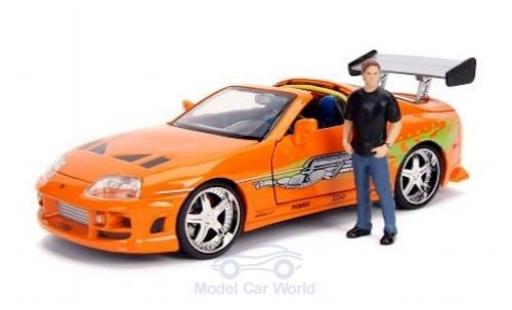 Modellautos Toyota Supra 1/24 Jada Toys orange/Dekor Fast & Furious 1995 mit Figur Toyota Supra 1/24 Jada Toys orange/Dekor Fast & Furious 1995 mit Figur modellautos
