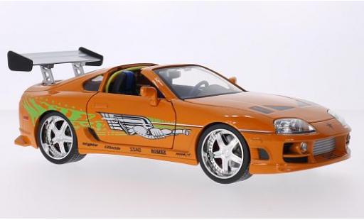 Toyota Supra 1/18 Jada Toys Tuning mettalic orange/Dekor Fast & Furious 1995 Brian O'Conner modellautos
