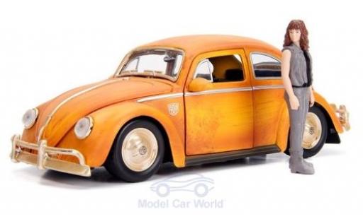 Modellautos Volkswagen Beetle 1/24 Jada Toys Transformers Bumblebee mit Charlie Figur Volkswagen Beetle 1/24 Jada Toys Transformers Bumblebee mit Charlie Figur modellautos