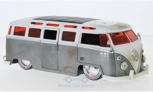 Modellautos Volkswagen T1 1/24 Jada Toys Bus grau/weiss 1962 Volkswagen T1 1/24 Jada Toys Bus grau/weiss 1962 modellautos