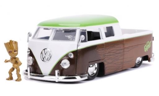 Modellautos Volkswagen T1 1/24 Jada Toys Pickup braun/weiss Guardians of the Galaxy - Groot 1963 mit Figur Volkswagen T1 1/24 Jada Toys Pickup braun/weiss Guardians of the Galaxy - Groot 1963 mit Figur modellautos