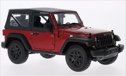 Jeep Wrangler Base 1/18 Maisto rot/schwarz 2014 modellautos