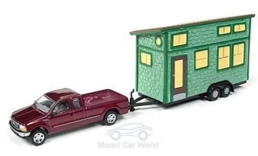 Modellautos Ford F-250 1/64 Johnny Lightning Super Duty mettalic rot 2004 mit Tiny House ohne Vitrine Ford F-250 1/64 Johnny Lightning Super Duty mettalic rot 2004 mit Tiny House ohne Vitrine modellautos