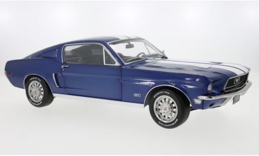 Modellautos Ford Mustang 1/12 KK Scale GT Fastback blau/weiss 1968 1:12 Ford Mustang 1/12 KK Scale GT Fastback blau/weiss 1968 1:12 modellautos