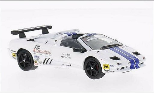 Lamborghini Diablo VT 1/43 WhiteBox -R Roadster Trofeo weiss/blau 1997 modellautos