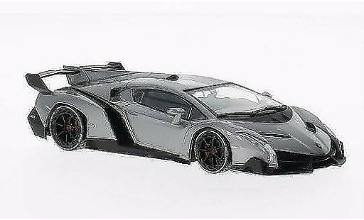 Lamborghini Veneno Coupe 1/43 Kyosho grau mit weissem Dekor-Streifen modellautos