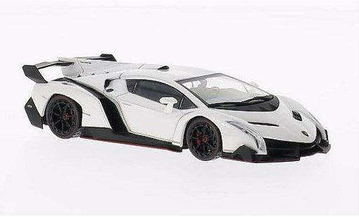 Lamborghini Veneno Coupe 1/43 Kyosho weiss mit rotem Dekorstreifen modellautos