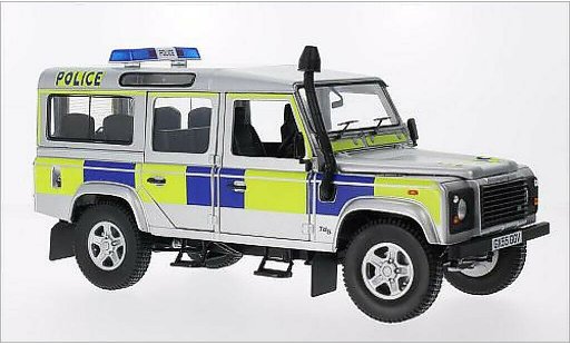 Land Rover Defender 110 1/18 Universal Hobbies County Station Wagon Police (GB) grau RHD 2004 modellautos
