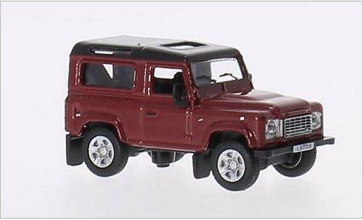Land Rover Defender 90 1/76 Oxford mettalic rot/mettalic schwarz RHD modellautos