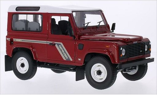 Land Rover Defender 90 1/18 Universal Hobbies Station Wagon rot/weiss RHD modellautos