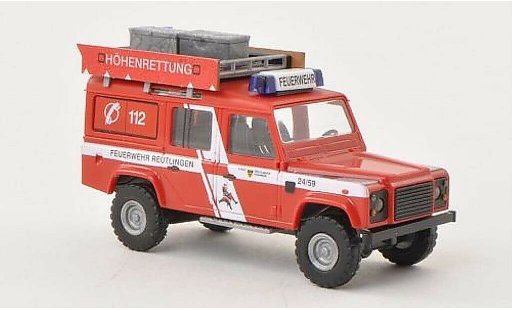 Land Rover Defender Base 1/87 Busch Hohenrettung Feuerwehr Reutlingen modellautos