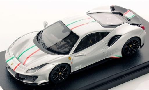 Modellautos Ferrari 488 1/43 Look Smart Pista Piloti silber/Dekor Ferrari 488 1/43 Look Smart Pista Piloti silber/Dekor modellautos