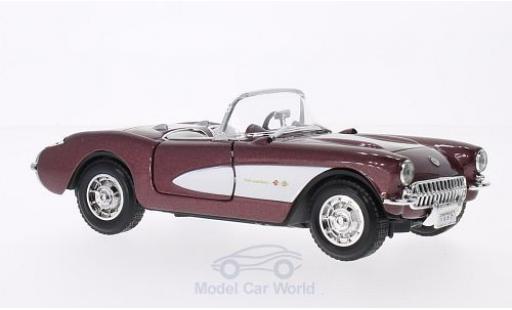 Modellautos Chevrolet Corvette C1 1/24 Lucky Die Cast mettalic rot/weiss 1957 Chevrolet Corvette C1 1/24 Lucky Die Cast mettalic rot/weiss 1957 modellautos