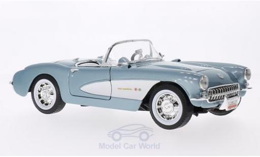 Modellautos Chevrolet Corvette 1/43 Lucky Die Cast mettalic blau/weiss 1957 Chevrolet Corvette 1/43 Lucky Die Cast mettalic blau/weiss 1957 modellautos