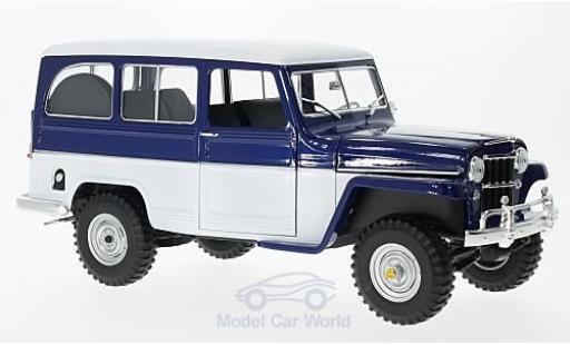 Modellautos Jeep Willys 1/18 Lucky Die Cast Station Wagon blau/weiss 1955 Jeep Willys 1/18 Lucky Die Cast Station Wagon blau/weiss 1955 modellautos
