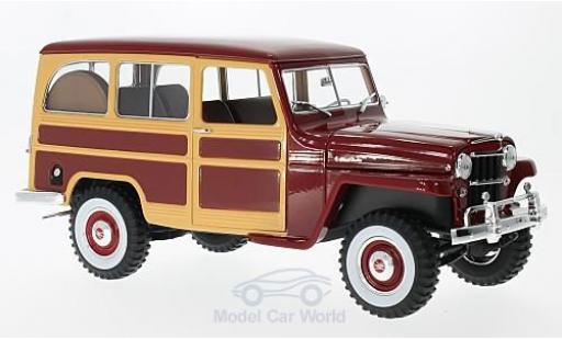 Modellautos Jeep Willys 1/18 Lucky Die Cast Station Wagon rot/Holzoptik 1955 Jeep Willys 1/18 Lucky Die Cast Station Wagon rot/Holzoptik 1955 modellautos
