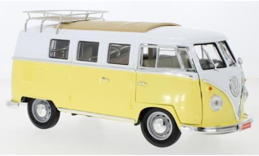 Modellautos Volkswagen T1 1/18 Lucky Die Cast Kombi gelb/weiss 1962 avec Rack de toit et plinthe Volkswagen T1 1/18 Lucky Die Cast Kombi gelb/weiss 1962 avec Rack de toit et plinthe modellautos