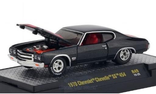 Chevrolet Chevelle 1/64 M2 Machines SS 454 mettalic schwarz/matt-rot 1970 modellautos