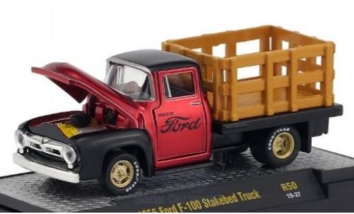 Modellautos Ford F-1 1/64 M2 Machines 00 Stakebed Truck mettalic rot/schwarz 1956 Ford F-1 1/64 M2 Machines 00 Stakebed Truck mettalic rot/schwarz 1956 modellautos