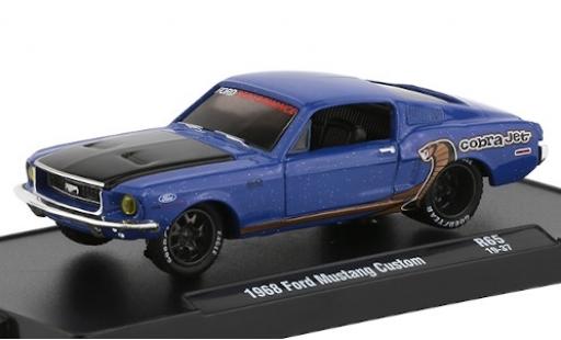 Modellautos Ford Mustang 1/64 M2 Machines Custom mettalic blau/matt-schwarz Perfomance 1968 Ford Mustang 1/64 M2 Machines Custom mettalic blau/matt-schwarz Perfomance 1968 modellautos