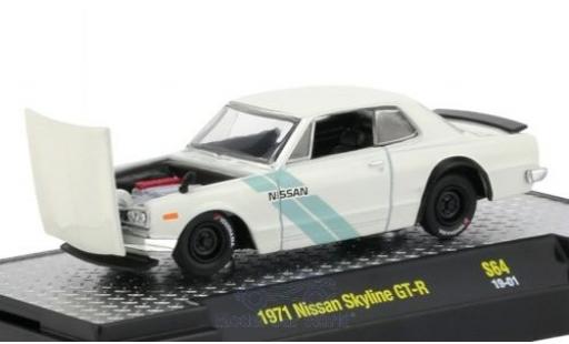 Nissan Skyline 1/64 M2 Machines GT-R weiss/Dekor RHD 1971 modellautos