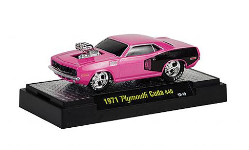 Modellautos Plymouth Cuda 1/64 M2 Machines 440 Tuning lila/schwarz 1971 Ground Pounders Plymouth Cuda 1/64 M2 Machines 440 Tuning lila/schwarz 1971 Ground Pounders modellautos