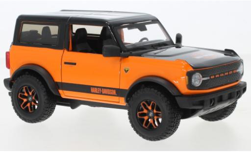Modellautos Ford Bronco 1/24 Maisto Douane orange/noire Harley-Davidson Ford Bronco 1/24 Maisto Douane orange/noire Harley-Davidson modellautos