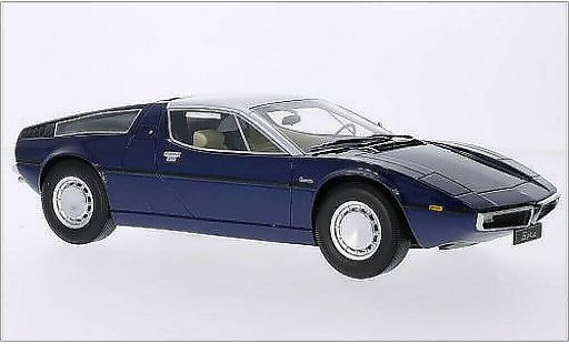 Maserati Bora Base 1/18 Minichamps mettalic blau/grau 1970 modellautos