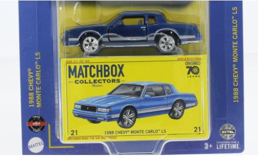 Modellautos Chevrolet Monte Carlo 1/64 Matchbox LS bleu/Décorer 1988 Chevrolet Monte Carlo 1/64 Matchbox LS bleu/Décorer 1988 modellautos