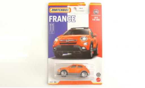 Modellautos Fiat 500 1/64 Matchbox X metallise orange 2016 Fiat 500 1/64 Matchbox X metallise orange 2016 modellautos