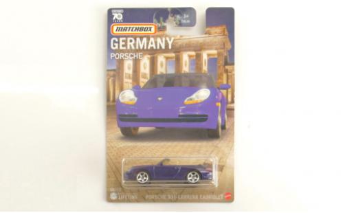 Modellautos Porsche 996 1/64 Matchbox 911  Carrera cabriolet bleu foncé Porsche 996 1/64 Matchbox 911  Carrera cabriolet bleu foncé modellautos