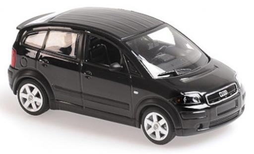 Audi A2 1/43 Maxichamps mettalic schwarz/matt-schwarz 2000 modellautos