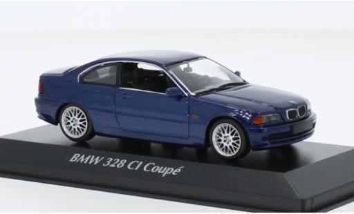 Bmw 328 1/43 Maxichamps CI (E46) metallise bleu 1999 modellautos