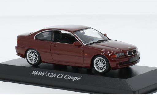 Bmw 328 1/43 Maxichamps CI (E46) metallise rouge foncé 1999 modellautos